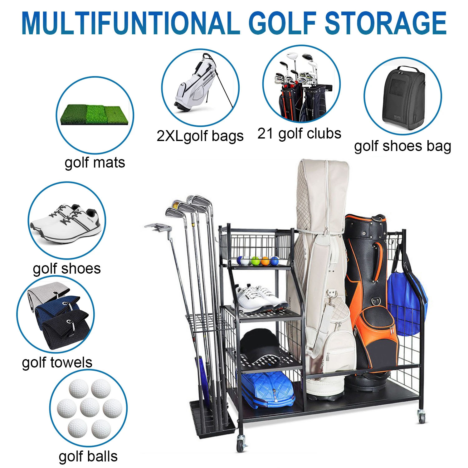 رف منظم حقيبة الجولف لتخزين حق - مراجعة Golf Equipment Bag وسعره