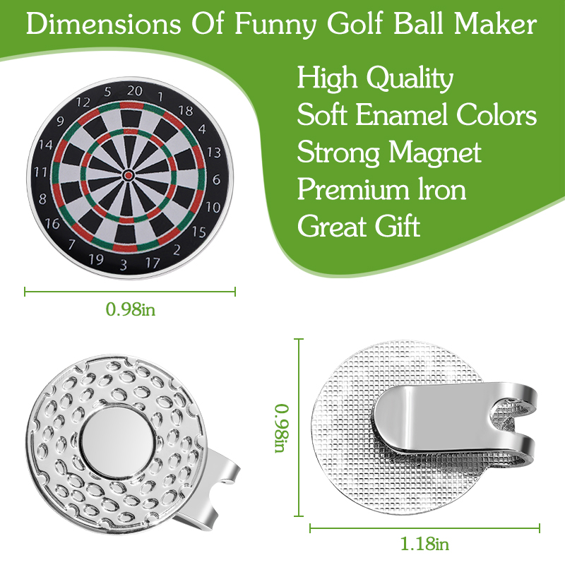 مشبك قبعة جولف على شكل لوح رمي - مراجعة Ball Marker Set وسعره