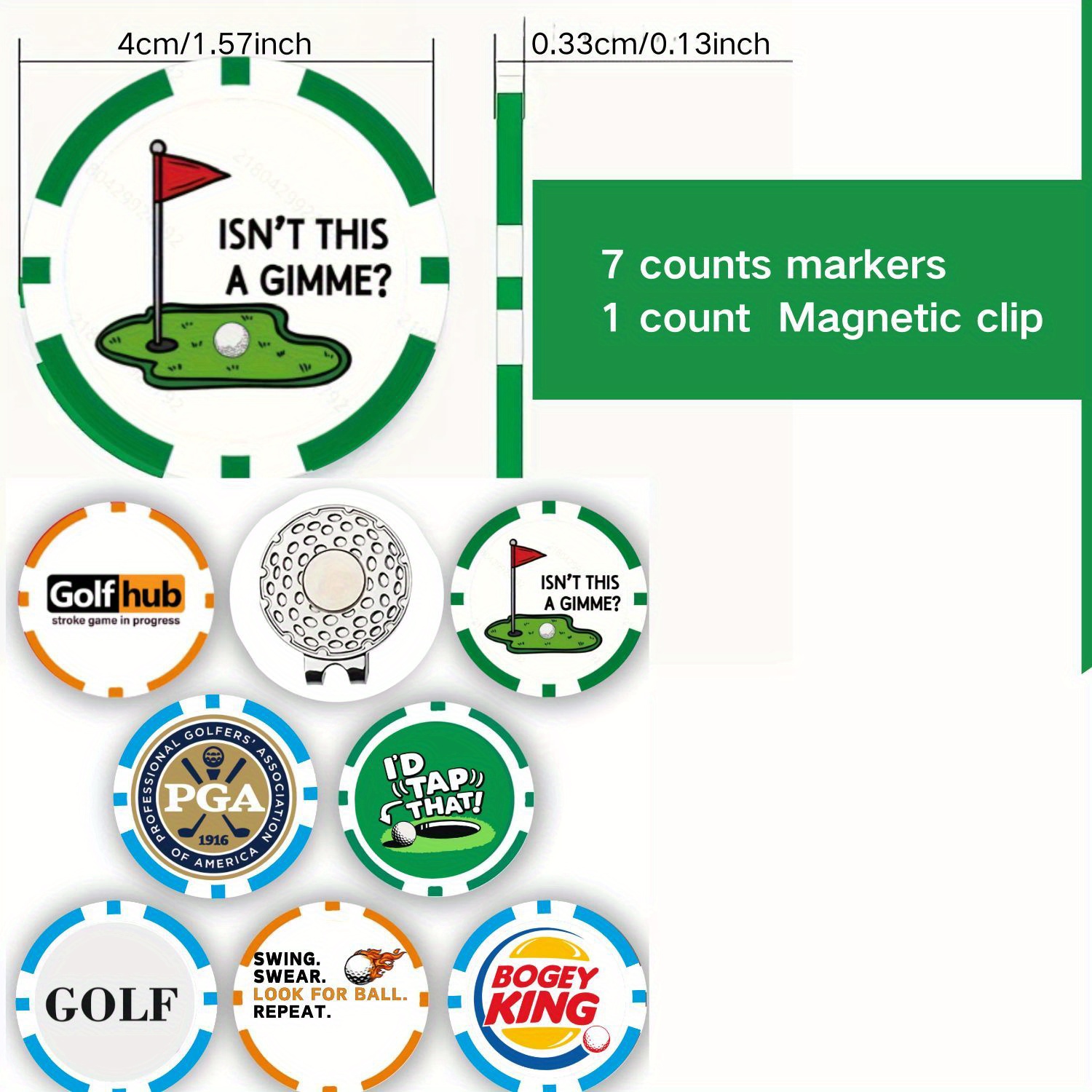 7 قطع من علامات كرات الجولف مع - مراجعة Ball Marker Set وسعره