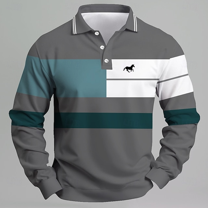 قميص بولو رجالي مخطط مطبوع علي - مراجعة Golf Equipment Wholesale وسعره